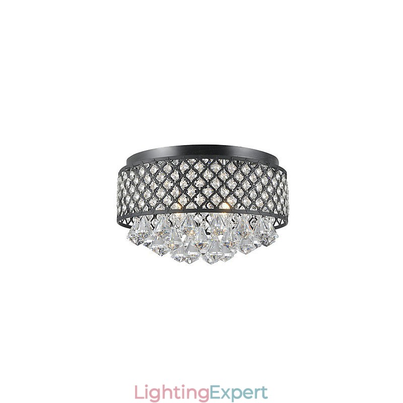 Traditional Classic Crystal Painting Metal Flush Mount