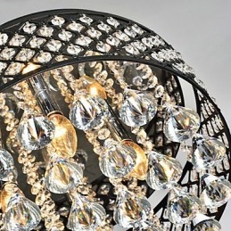 Traditional Classic Crystal Painting Metal Flush Mount