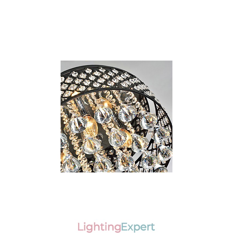 Traditional Classic Crystal Painting Metal Flush Mount