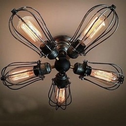 Vintage Mini Style Painting Metal Flush Mount