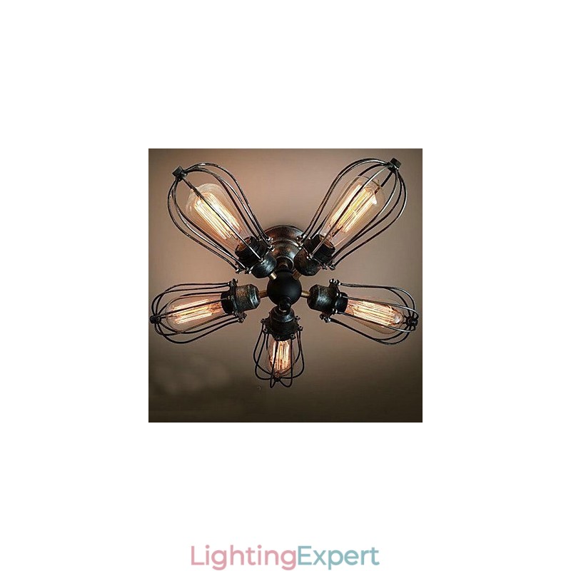 Vintage Mini Style Painting Metal Flush Mount