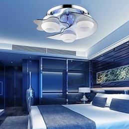 Flush Mount 3 Lights Modern Fashion Contracted White Stainless Steel Metal