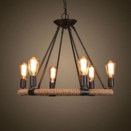 Traditional Classic Rustic Lodge Retro Country Vintage Painting Metal Pendant Light
