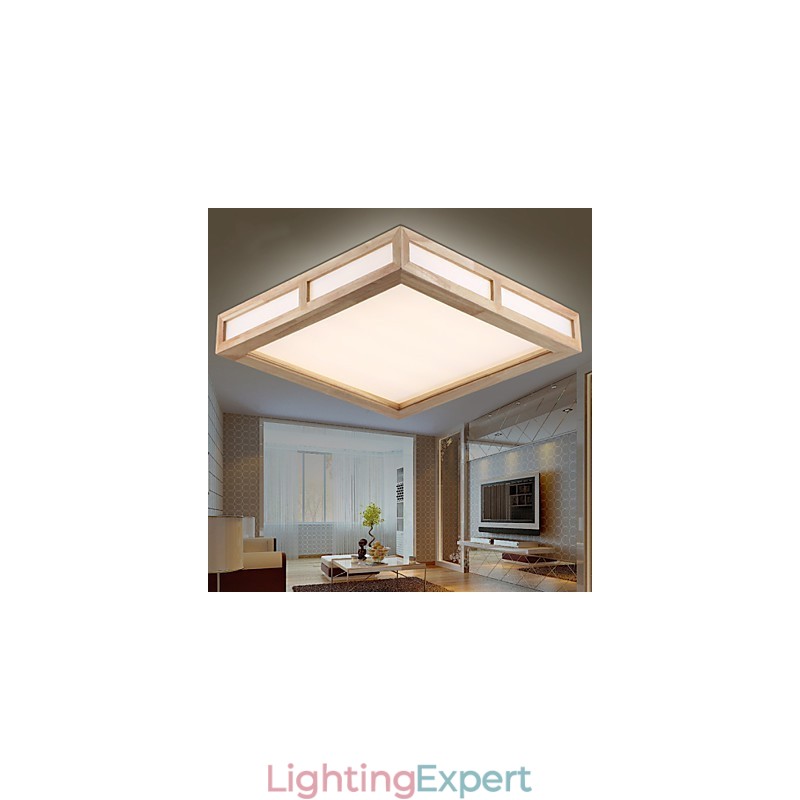 Flush Mount Mini Style Modern Contemporary Wood Bamboo