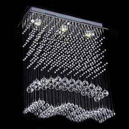 Modern Contemporary Crystal Electroplated Chandelier Flush Mount