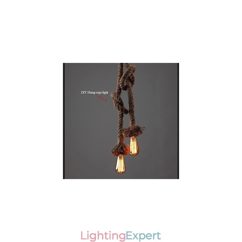 1 Light DIY Art Hemp Rope Light Creative Hemp Rope Droplight