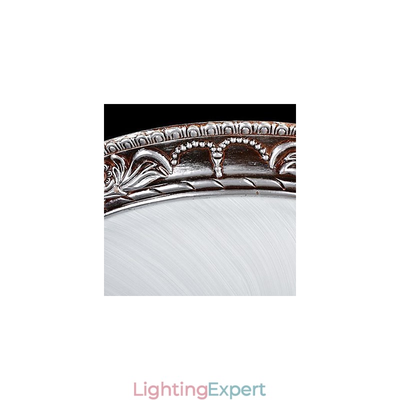 Flush Mount Light Glass Resin Silver Carving Retro European Classic