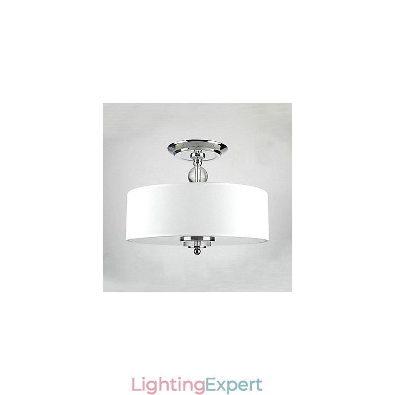 Traditional Classic Chrome Metal Flush Mount