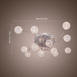 G4 12 light Iron Flush Mount Light with Aluminum Shades