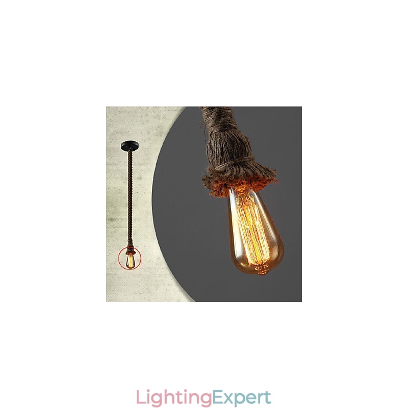 1 Light DIY Art Hemp Rope Light Creative Hemp Rope Droplight
