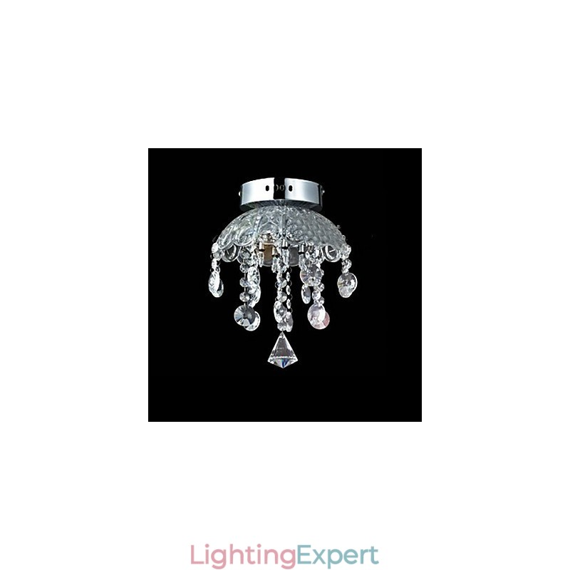 Crystal Semi Flush Mount with 3 Lights