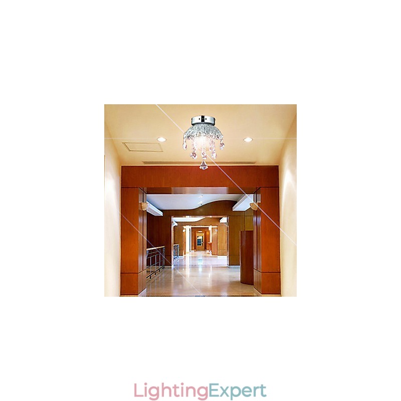 Crystal Semi Flush Mount with 3 Lights