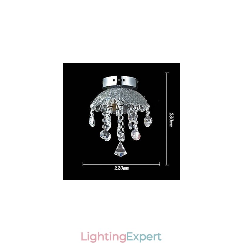 Crystal Semi Flush Mount with 3 Lights