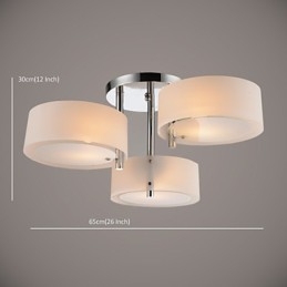 Flush Mount Modern Contemporary 3 Lights Ceiling Light Metal