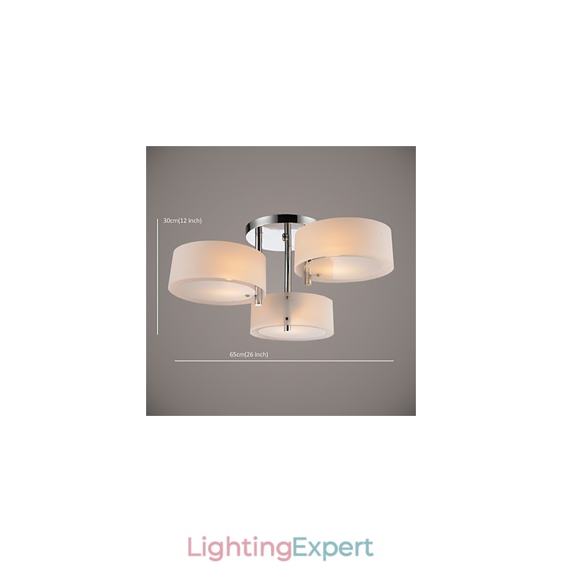 Flush Mount Modern Contemporary 3 Lights Ceiling Light Metal