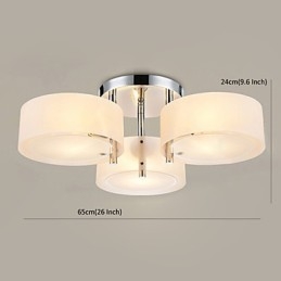 Flush Mount Modern Contemporary 3 Lights Ceiling Light Metal
