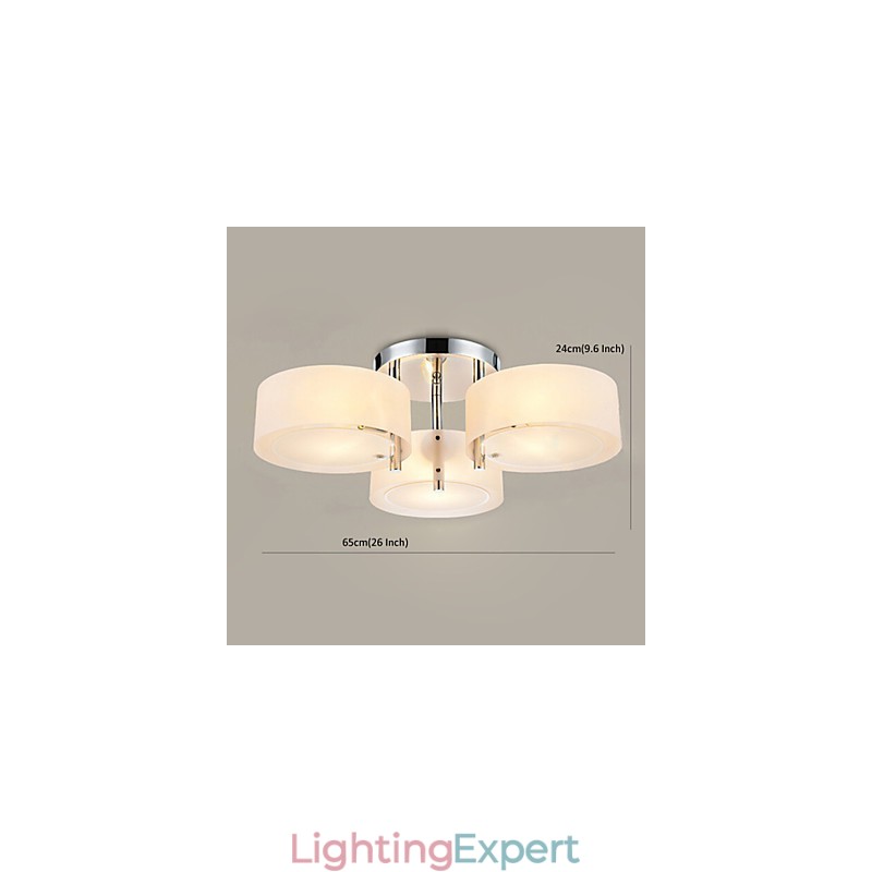Flush Mount Modern Contemporary 3 Lights Ceiling Light Metal