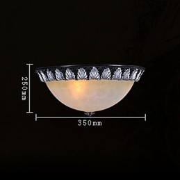 Flush Mount Light Pattern Glass Resin Silver Carving European Classic