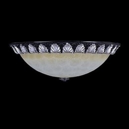 Flush Mount Light Pattern Glass Resin Silver Carving European Classic