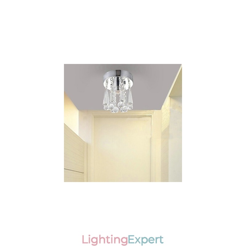 Modern Crystal 1 Lights Flush Mount In Crown Shape