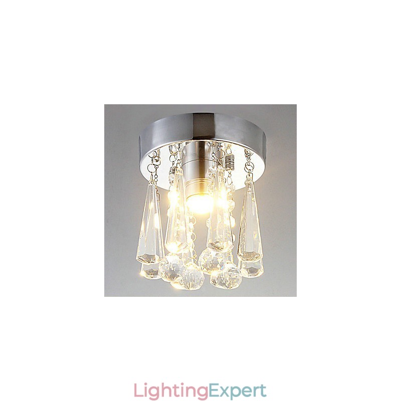 Modern Crystal 1 Lights Flush Mount In Crown Shape