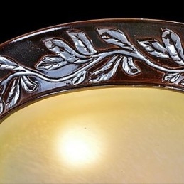Flush Mount Light White Yellow Glass Resin Silver Carving European Classic