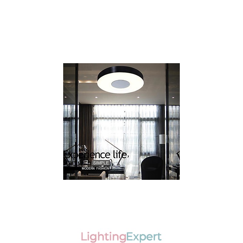 Modern Contemporary Brushed Metal Flush Mount