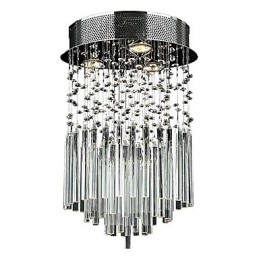 Modern Contemporary Crystal Electroplated Metal Flush Mount