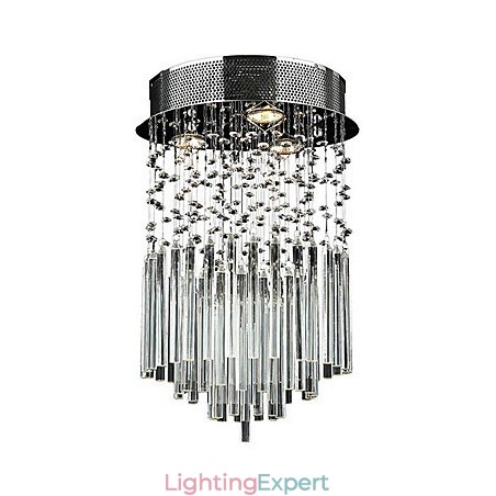 Modern Contemporary Crystal Electroplated Metal Flush Mount