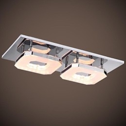 16W Acrylic Flush Mount 2 light Modern Acrylic Electroplating Stainless Steel