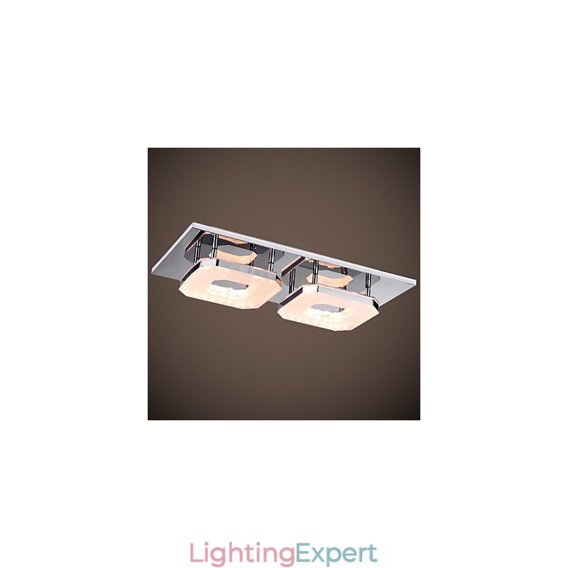 16W Acrylic Flush Mount 2 light Modern Acrylic Electroplating Stainless Steel