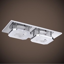 16W Acrylic Flush Mount 2 light Modern Acrylic Electroplating Stainless Steel