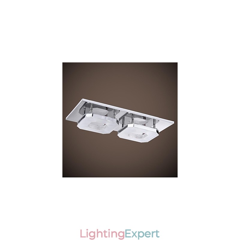 16W Acrylic Flush Mount 2 light Modern Acrylic Electroplating Stainless Steel