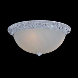 White Flush Mount Light Glass Resin Carving European Classic