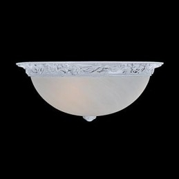 White Flush Mount Light Glass Resin Carving European Classic