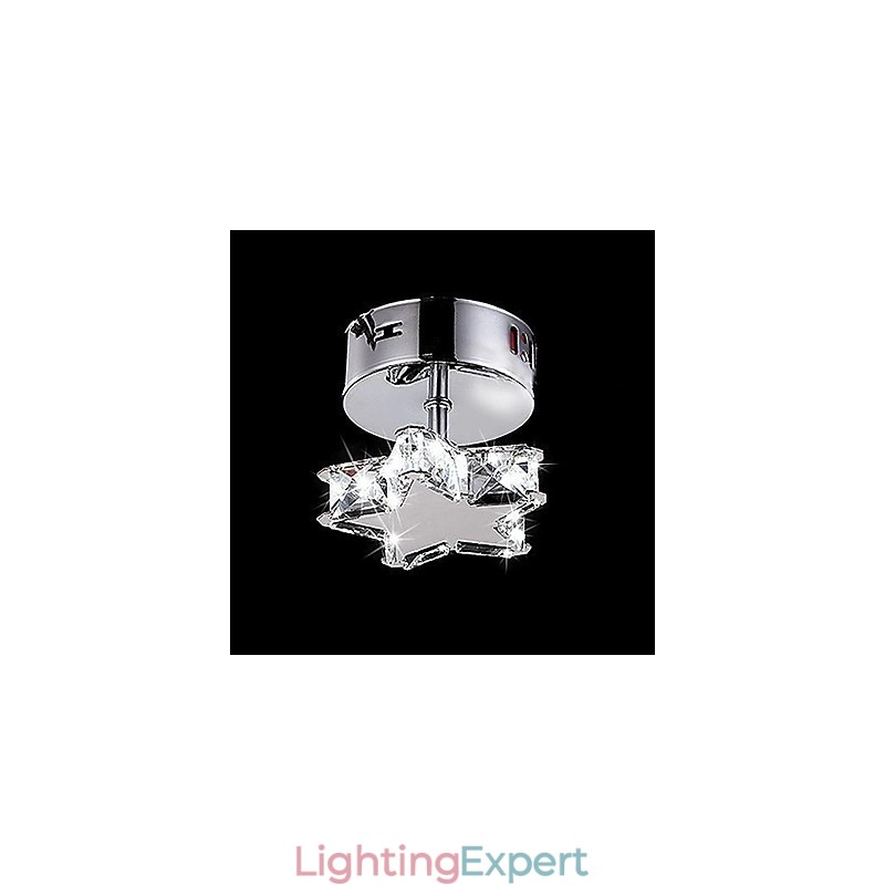 Modern Contemporary Crystal Metal Flush Mount
