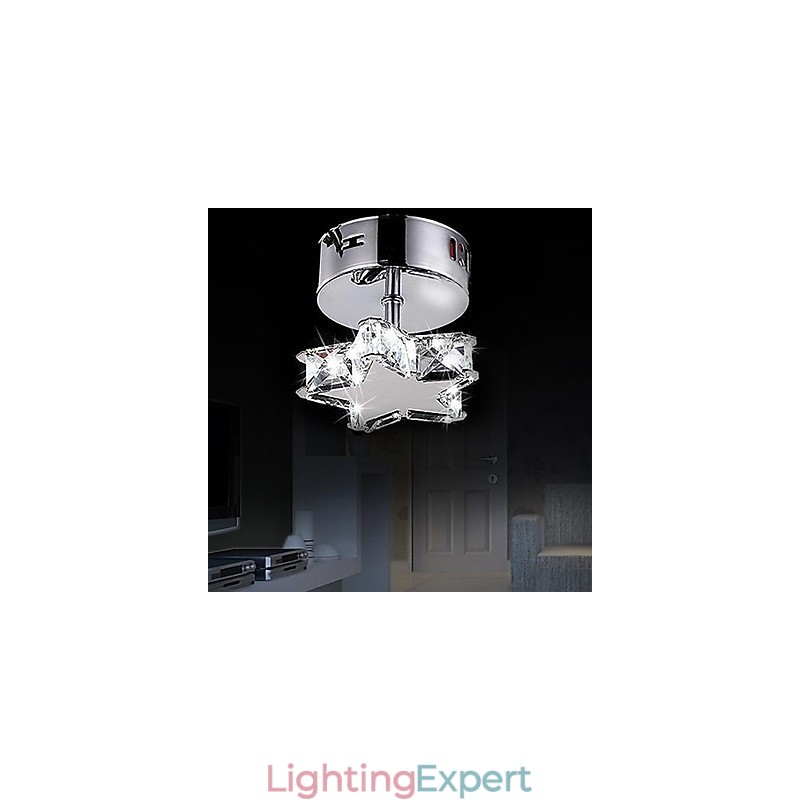 Modern Contemporary Crystal Metal Flush Mount
