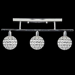 Modern Contemporary Crystal Chrome Metal Flush Mount