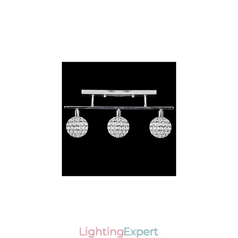 Modern Contemporary Crystal Chrome Metal Flush Mount