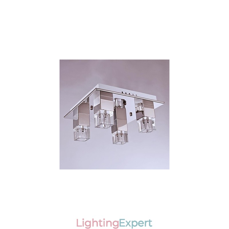 Ceiling Lamps 4 Light Crystal Artistic Stainless Steel Plating