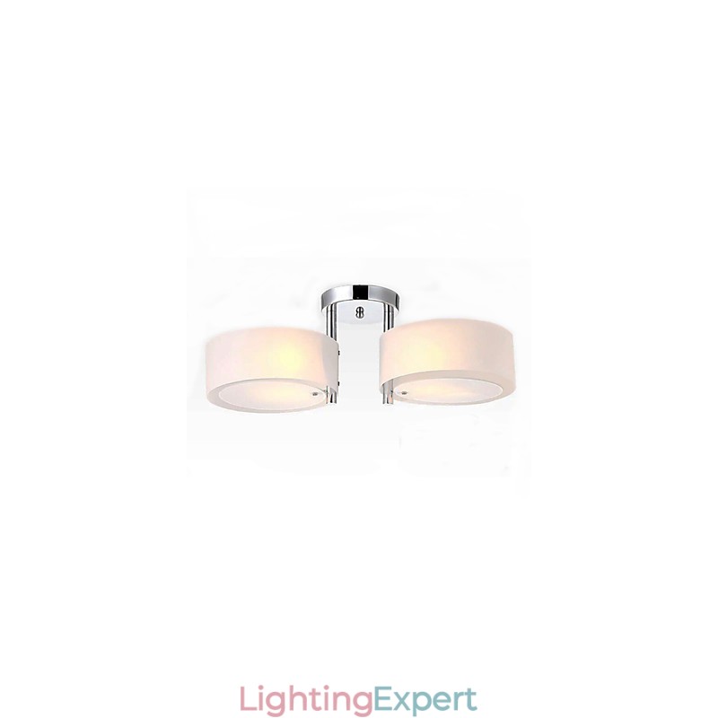 Flush Mount Modern Contemporary 2 Lights Ceiling Light Metal