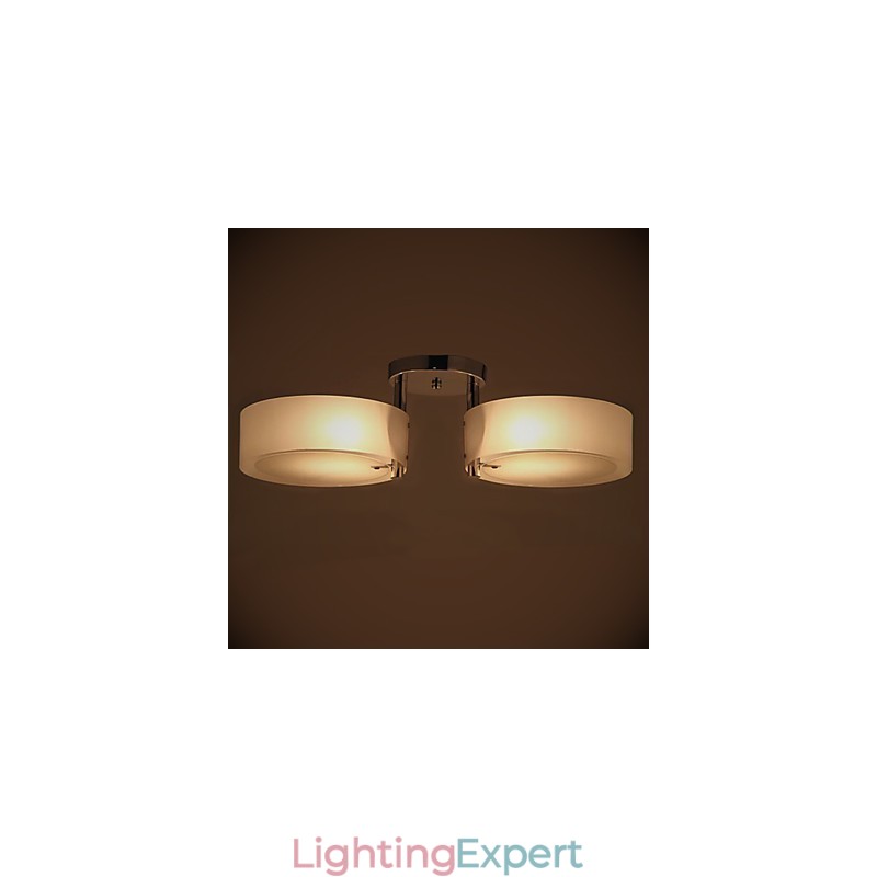 Flush Mount Modern Contemporary 2 Lights Ceiling Light Metal