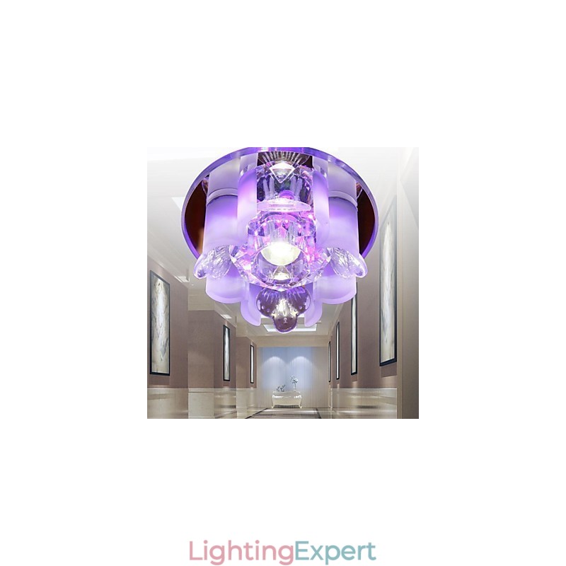 Modern Contemporary Crystal Metal Flush Mount