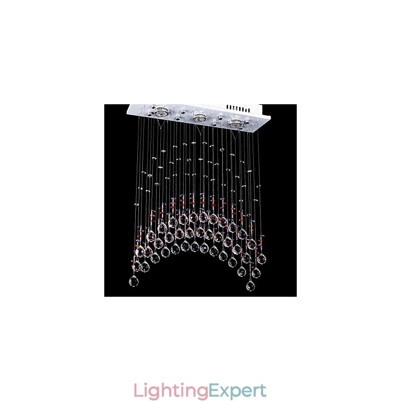 5 Lights Clear light Stainless steel K9 Crystal Chandelier