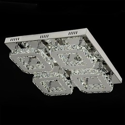 Modern Contemporary Crystal Chrome Metal Flush Mount