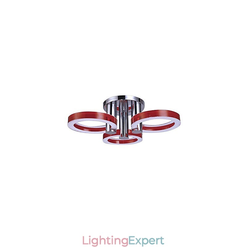 Modern Contemporary Chrome Metal Flush Mount