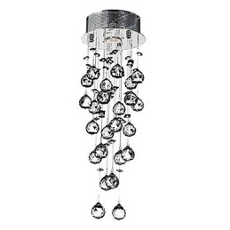 Crystal Flush Mount 1 Light Modern Iron Electroplating