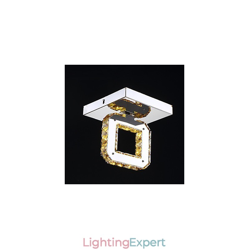 Modern Contemporary Crystal Metal Flush Mount