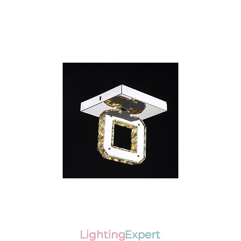 Modern Contemporary Crystal Metal Flush Mount