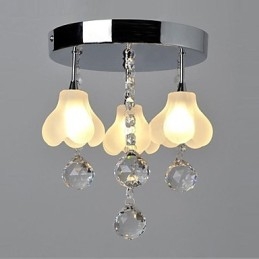 Modern Contemporary Crystal Metal Flush Mount
